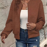 Jessica | Damen Strickjacke mit Reißverschluss und Struktur