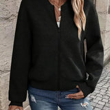 Jessica | Damen Strickjacke mit Reißverschluss und Struktur