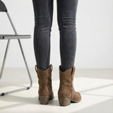 Elegantsete naiste cowboy ankle saapad blokknõelaga