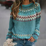 Reyna Damenpullover – Stilvoller und Bequemer Retro-Pullover mit Wellenmuster