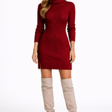 Aline Vienna Damen Winterkleid – Bequemes, warmes Midi-Strickkleid im klassischen Stil