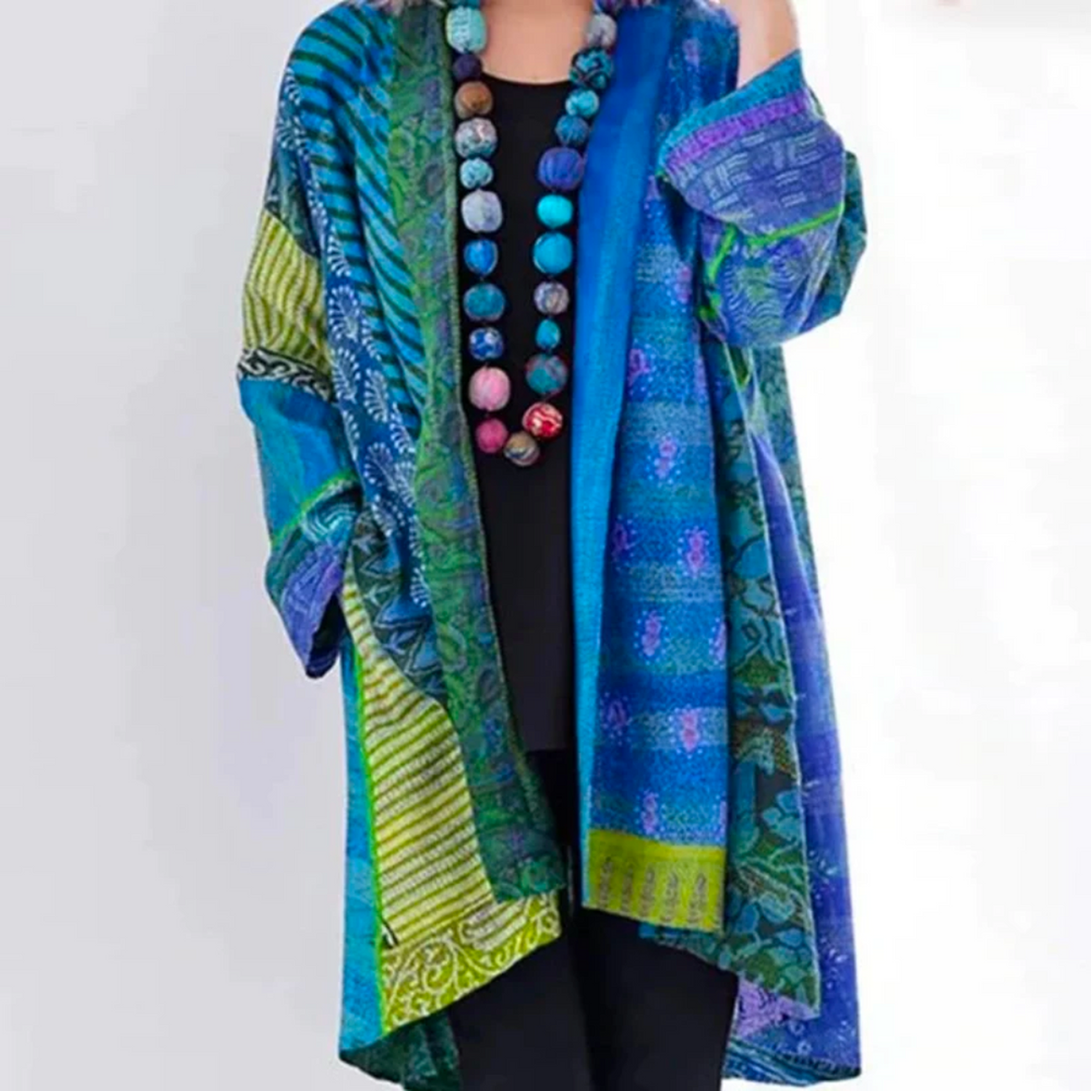 Hanna | Damen Locker geschnittene Boho-Strickjacke in Duster-Länge