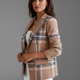 Damen Blazer mit Revers und strukturierten Oberfläche