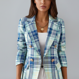 Damen Blazer mit Revers und strukturierten Oberfläche