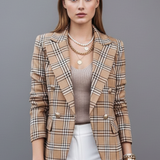 Damen Blazer mit Revers und strukturierten Oberfläche
