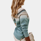 Freya Damenpullover – Weicher, warmer skandinavischer Strickpullover mit Rundhalsausschnitt im eleganten Winterstil