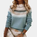 Freya Damenpullover – Weicher, warmer skandinavischer Strickpullover mit Rundhalsausschnitt im eleganten Winterstil