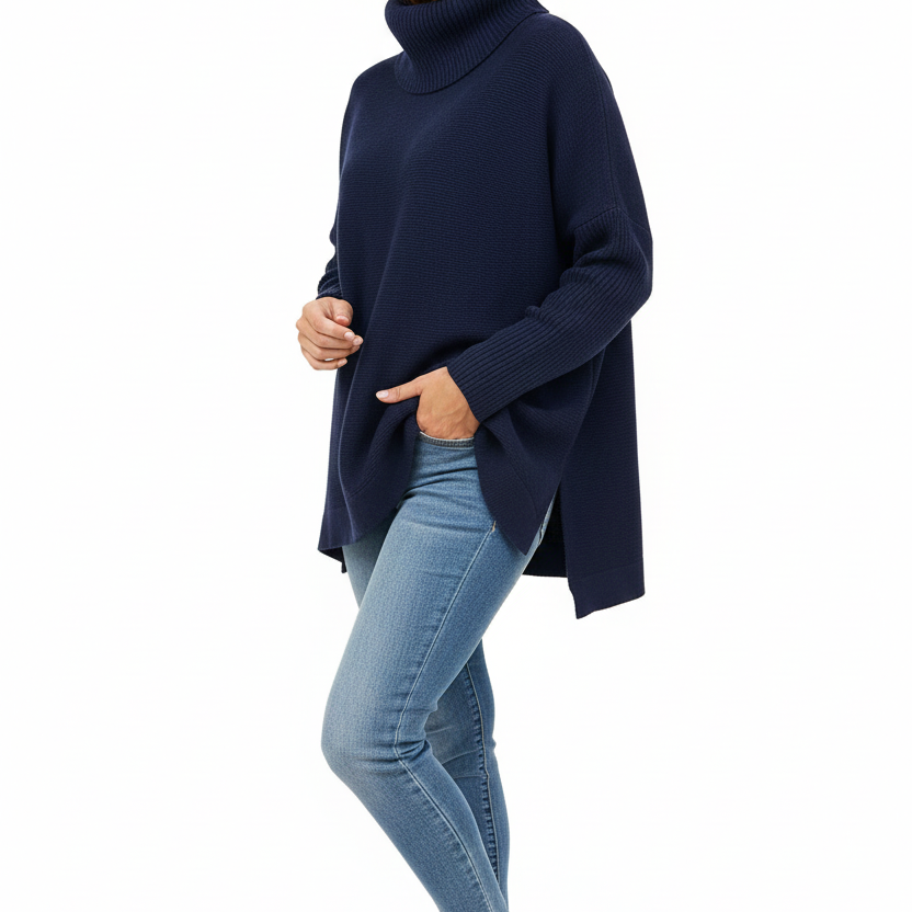 Gracie Damen Pullover mit Rollkragen – Ultraweiche Oversize-Strickware in elegantem Design