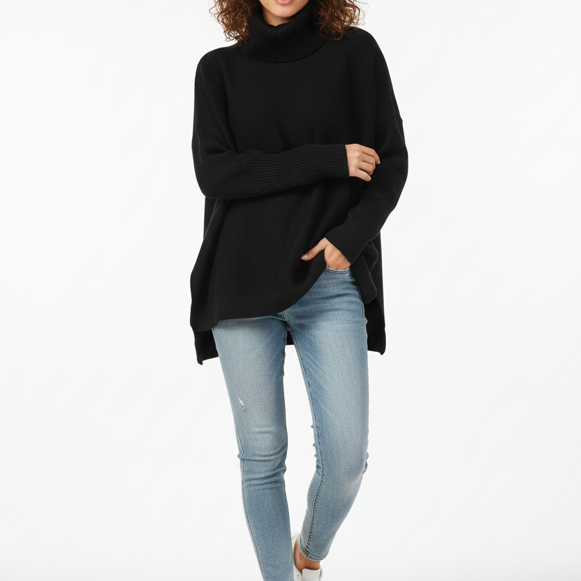 Gracie Damen Pullover mit Rollkragen – Ultraweiche Oversize-Strickware in elegantem Design
