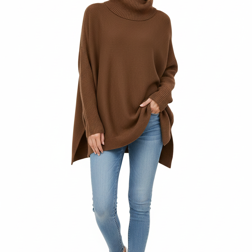 Gracie Damen Pullover mit Rollkragen – Ultraweiche Oversize-Strickware in elegantem Design