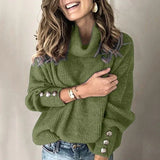 Emma Damen Rollkragenpullover – Stilvoller Pullover mit Knopfdetails und Bequemer Passform