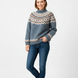 Yssa Isländer Damenpullover – 100 % Mohair, Weit geschnitten mit nordischem Design