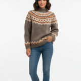 Yssa Isländer Damenpullover – 100 % Mohair, Weit geschnitten mit nordischem Design