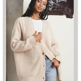Johanna | Damen Oversized Strickjacke mit Knöpfen