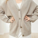 Johanna | Damen Oversized Strickjacke mit Knöpfen