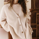 Johanna | Damen Oversized Strickjacke mit Knöpfen