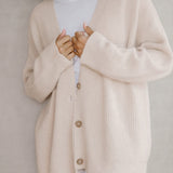 Johanna | Damen Oversized Strickjacke mit Knöpfen