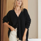 Johanna | Damen Oversized Strickjacke mit Knöpfen