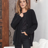 Johanna | Damen Oversized Strickjacke mit Knöpfen