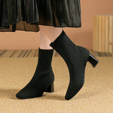 Elegantne Terav Nokk Kootud Ankle Boots
