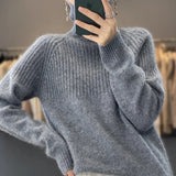 Luan Damen Rollkragenpullover – Weiches Strickmaterial mit Rippdetails und modernem Relaxed Fit