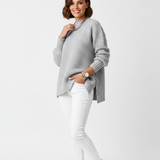Trish Damen Oversize Pullover mit Stehkragen – Weiches Strick für ultimativen Winterkomfort
