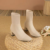 Elegantne Terav Nokk Kootud Ankle Boots