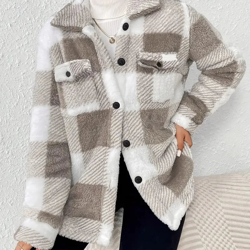 Frieda | Elegante gestreifte Fleecejacke