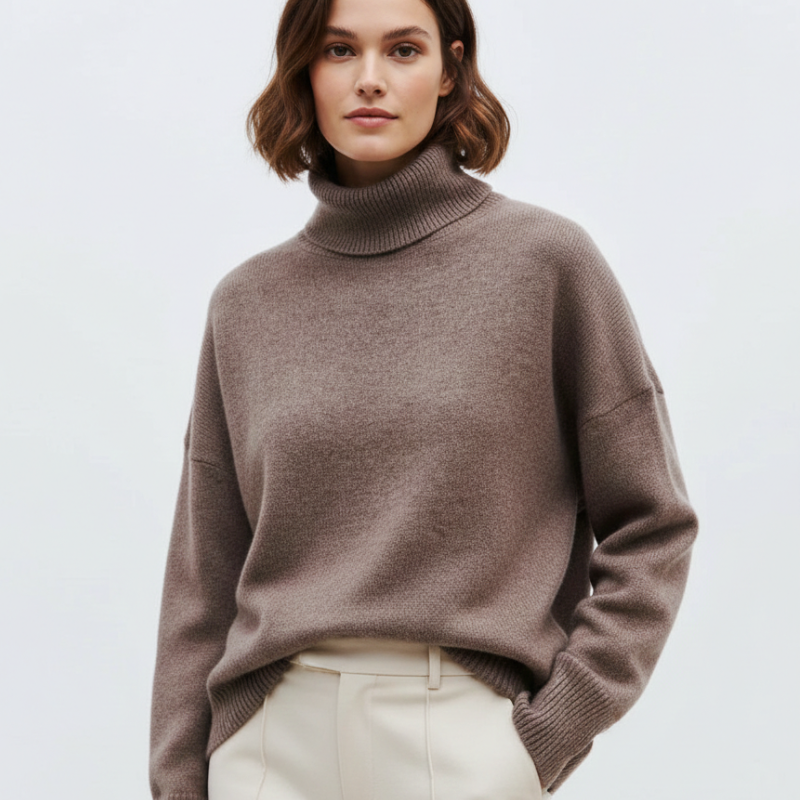 Clara Oversize-Pullover für Damen – Vintage-inspirierter, warmer Strick aus Merinowollmix