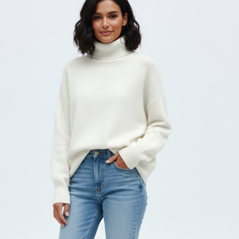Clara Oversize-Pullover für Damen – Vintage-inspirierter, warmer Strick aus Merinowollmix