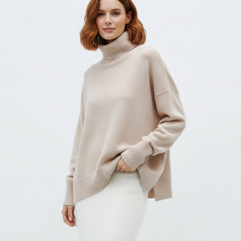 Clara Oversize-Pullover für Damen – Vintage-inspirierter, warmer Strick aus Merinowollmix