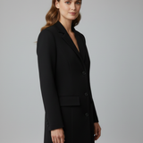 Damen Longline Blazer mit Reverskragen und Frontknöpfen