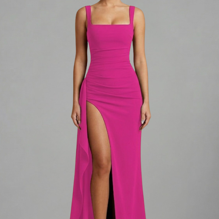 Maxikleid für Damen mit offenem Rücken und Slip-Design