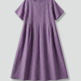 Maxikleid für Frauen mit plissiertem Bund und Seitentaschen