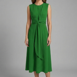 Damen Midi-Kleid mit ärmellosem Design und Rundhalsausschnitt