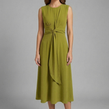 Damen Midi-Kleid mit ärmellosem Design und Rundhalsausschnitt
