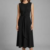 Damen Midi-Kleid mit ärmellosem Design und Rundhalsausschnitt