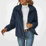 Frieda | Damen Flauschiger Oversized Reißverschluss Cardigan