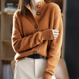Charlotte | Damen Kaschmirmix Strick Cardigan mit Knopfleiste