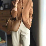Johanna | Damen Kaschmirwolle Strickjacke Cardigan mit Knopfleiste