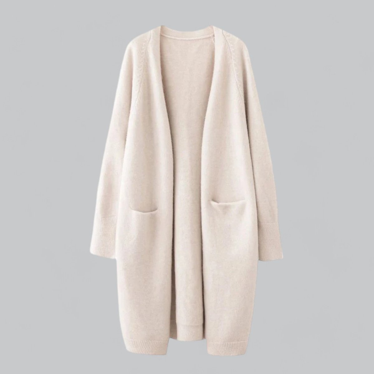 Clara | Damen Langer Oversized Kaschmir Strick Cardigan