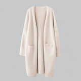 Clara | Damen Langer Oversized Kaschmir Strick Cardigan
