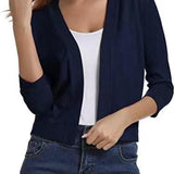 Katharina | Damen Offener Kurzjacken-Cardigan mit 3/4-Ärmeln
