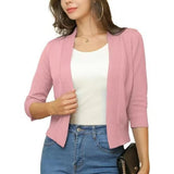 Katharina | Damen Offener Kurzjacken-Cardigan mit 3/4-Ärmeln