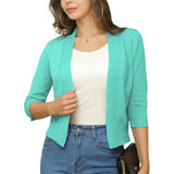 Katharina | Damen Offener Kurzjacken-Cardigan mit 3/4-Ärmeln