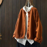 Luisa | Damen Oversize Strick-Cardigan mit Knopfleiste und Taschen