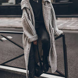 Marlene | Damen Oversized Grobstrick-Cardigan mit Revers und Knöpfen