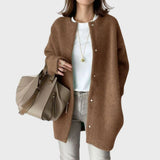 Clara | Damen Oversized Kaschmir Cardigan mit Druckknöpfen