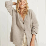Lena | Damen Oversized Kaschmir V-Ausschnitt Cardigan