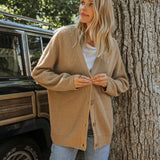 Lena | Damen Oversized Kaschmir V-Ausschnitt Cardigan